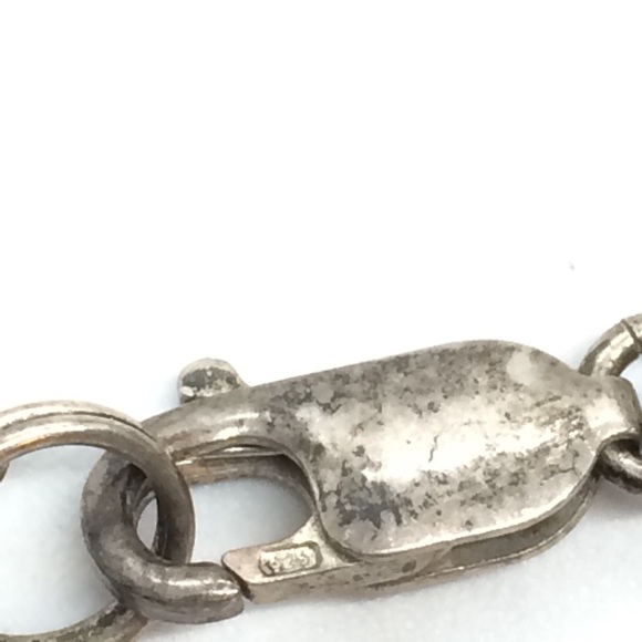 FLEUR DE LIS NECKLACE RICE PEARLS OXIDIZED 925 STERLING SILVER CHAIN PENDANT - Picture 7 of 12